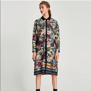 ZARA FLORAL TUNIC WITH CONTRASTING BOWS